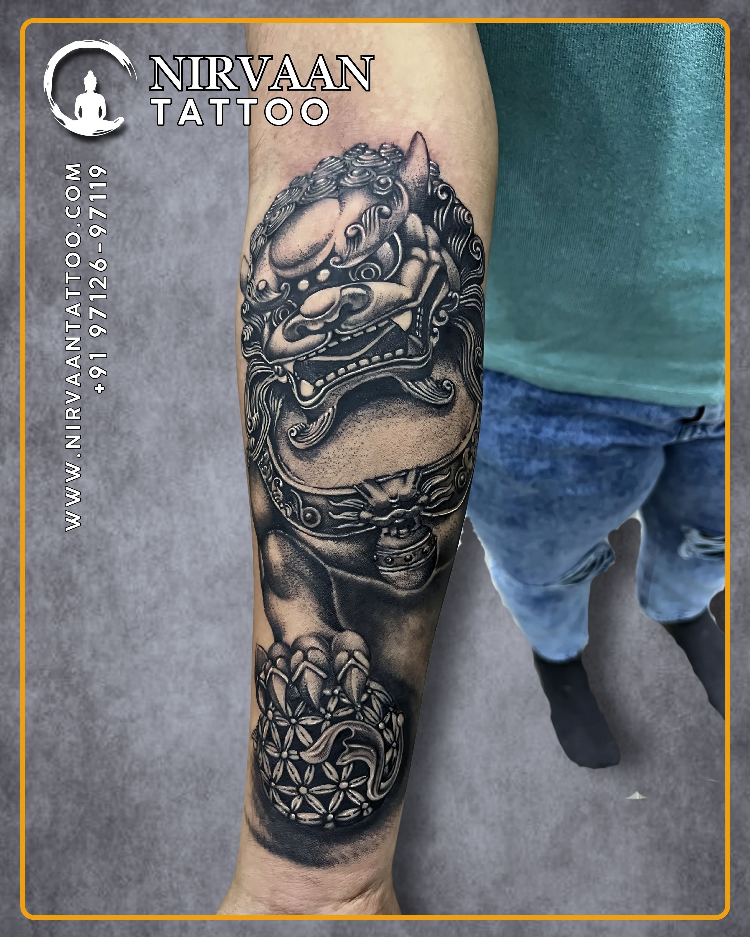 Foo dog tattoo design